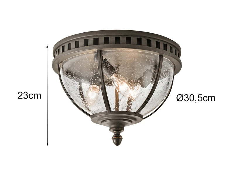 MeineWunschleuchte LED Jugendstil Deckenleuchte Für Innen & Außen, Anthrazit Ø30,5cm – Bild 4