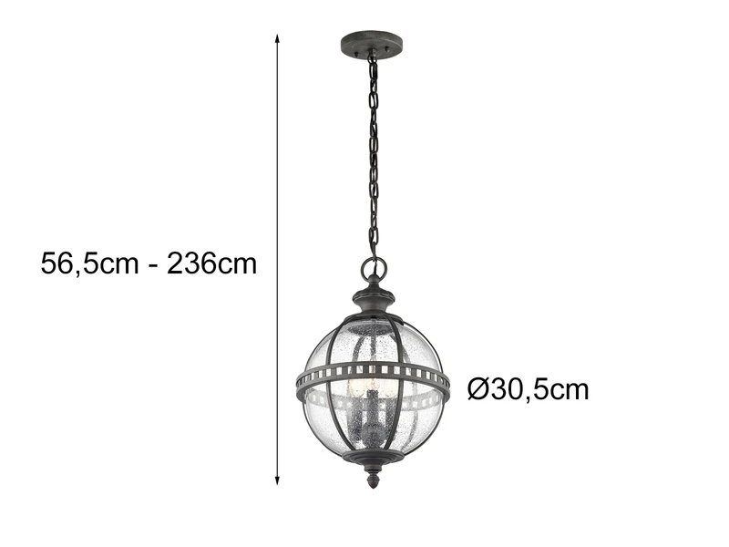 MeineWunschleuchte LED Jugendstil Pendelleuchte Für Innen & Außen, Anthrazit Ø30,5cm – Bild 4