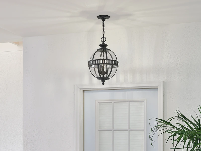 MeineWunschleuchte LED Jugendstil Pendelleuchte Für Innen & Außen, Anthrazit Ø30,5cm – Bild 6