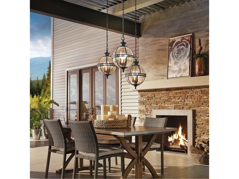 MeineWunschleuchte LED Jugendstil Pendelleuchte Für Innen & Außen, Anthrazit Ø30,5cm – Bild 8