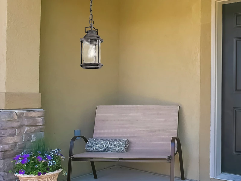 MeineWunschleuchte LED Kleine Industrial Pendelleuchte Für Innen & Außen, Anthrazit Ø15cm – Bild 4