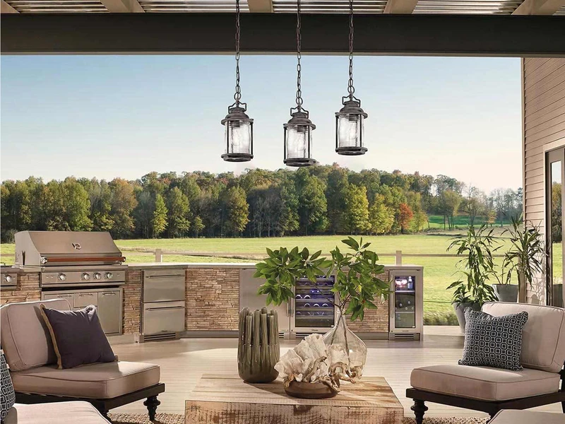 MeineWunschleuchte LED Kleine Industrial Pendelleuchte Für Innen & Außen, Anthrazit Ø15cm – Bild 5