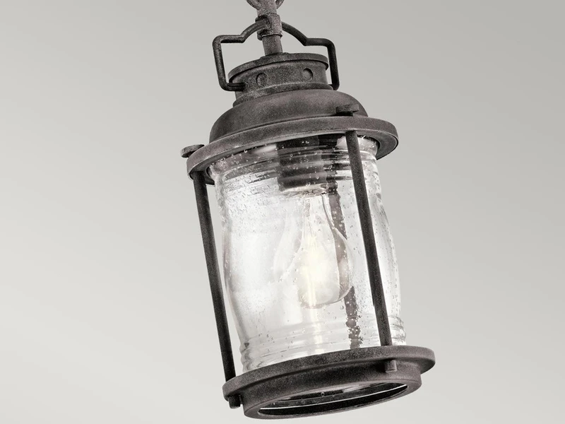 MeineWunschleuchte LED Kleine Industrial Pendelleuchte Für Innen & Außen, Anthrazit Ø15cm – Bild 7