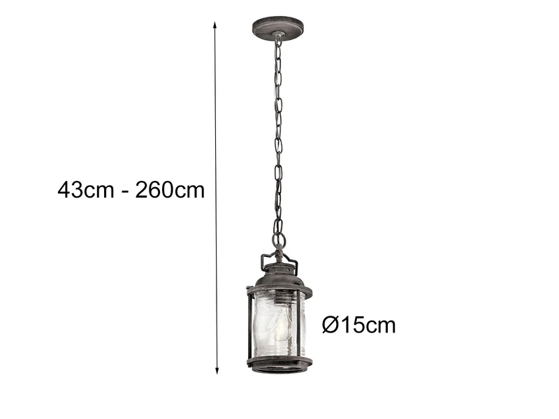 MeineWunschleuchte LED Kleine Industrial Pendelleuchte Für Innen & Außen, Anthrazit Ø15cm – Bild 8