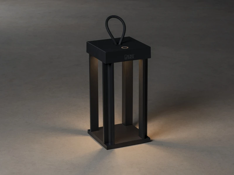 Konstsmide LED Outdoor Laterne CANNES USB Aufladbar Für Boden & Tisch, Schwarz Höhe 42cm – Bild 3