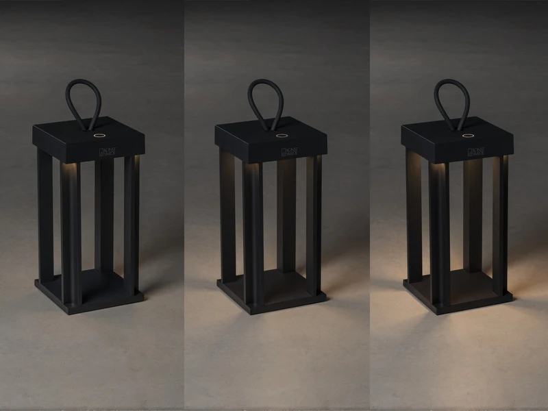 Konstsmide LED Outdoor Laterne CANNES USB Aufladbar Für Boden & Tisch, Schwarz Höhe 42cm – Bild 6