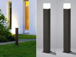 MeineWunschleuchte LED Pollerleuchte 2er Set In Anthrazit Höhe 80cm IP44 - Außenleuchte Wegeleuchte