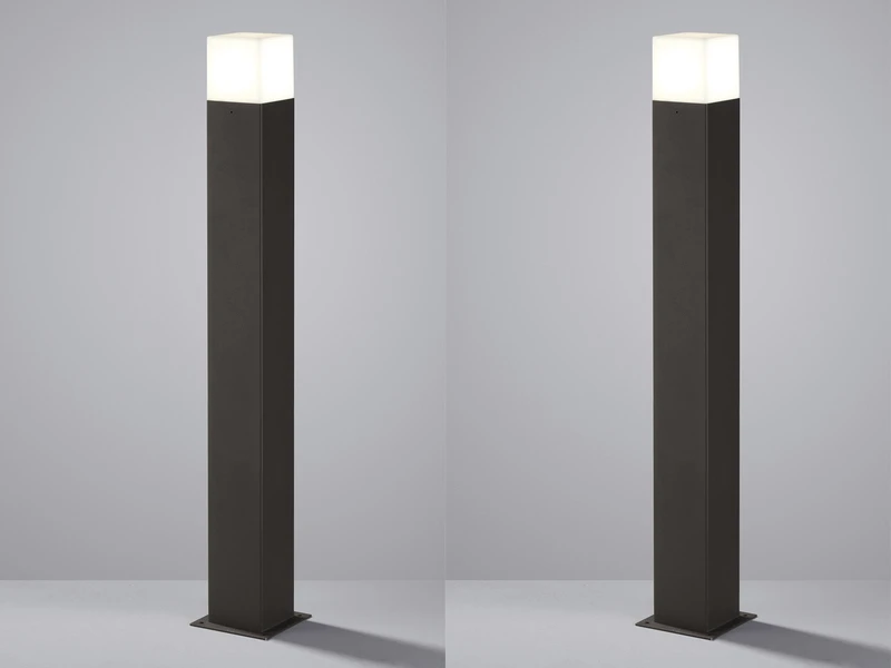 MeineWunschleuchte LED Pollerleuchte 2er Set In Anthrazit Höhe 80cm IP44 - Außenleuchte Wegeleuchte – Bild 3