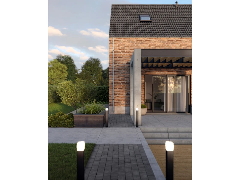 Smartwares LED Pollerleuchte ALU Schwarz Wegeleuchte IP44 Höhe 80cm – Bild 6