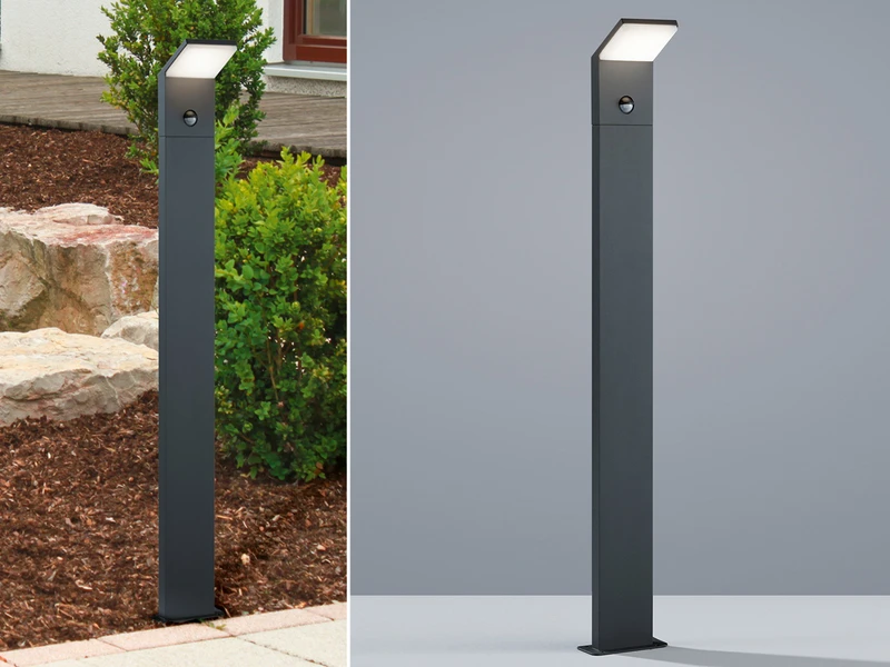 Trio Leuchten LED Pollerleuchte PEARL Mit Bewegungsmelder In Anthrazit IP54 - Höhe 100cm