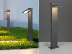 Trio Leuchten LED Sockelleuchte 2er Set Schwenkbar In Anthrazit, Höhe 50cm, IP54