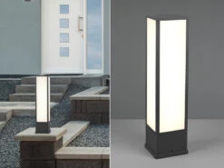 Trio Leuchten LED Sockelleuchte FUERTE Eckig In Anthrazit, Höhe 60cm, IP54