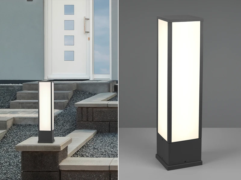 Trio Leuchten LED Sockelleuchte FUERTE Eckig In Anthrazit, Höhe 60cm, IP54