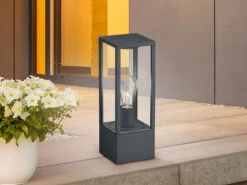 MeineWunschleuchte LED Sockelleuchte In Anthrazit Höhe 40cm IP44 - Außenleuchten Wegeleuchten