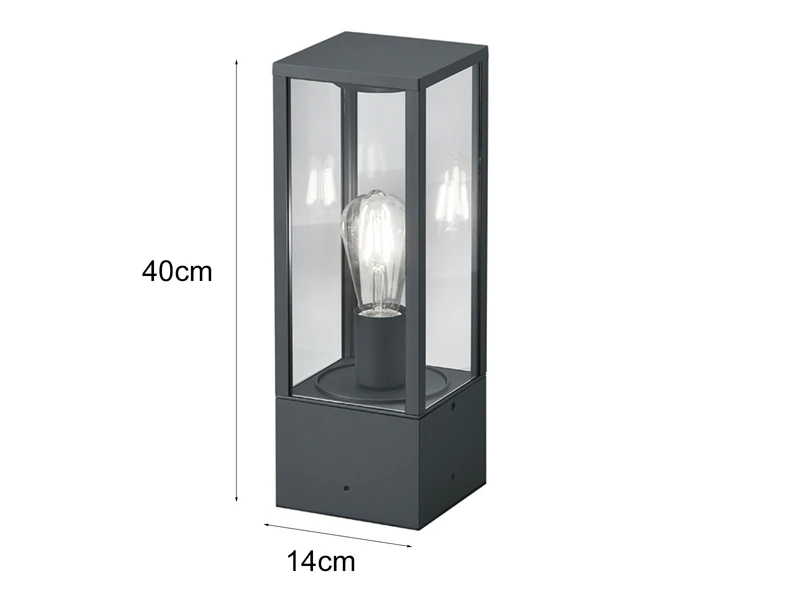 MeineWunschleuchte LED Sockelleuchte In Anthrazit Höhe 40cm IP44 - Außenleuchten Wegeleuchten – Bild 4