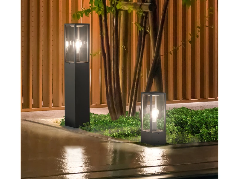 MeineWunschleuchte LED Sockelleuchte In Anthrazit Höhe 40cm IP44 - Außenleuchten Wegeleuchten – Bild 5