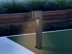 MeineWunschleuchte LED Sockelleuchte In Anthrazit Mit Erdspieß, Höhe 50cm