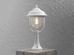 Konstsmide LED Sockelleuchte Laterne Außen Im Landhausstil, Weiß, Höhe 54cm