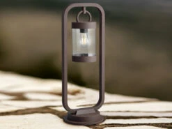 MeineWunschleuchte LED Sockelleuchte Laterne In Rostoptik, Höhe 60cm