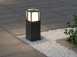 Trio Leuchten LED Sockelleuchte WITHAM Im Bauhausstil Anthrazit, Höhe 40cm