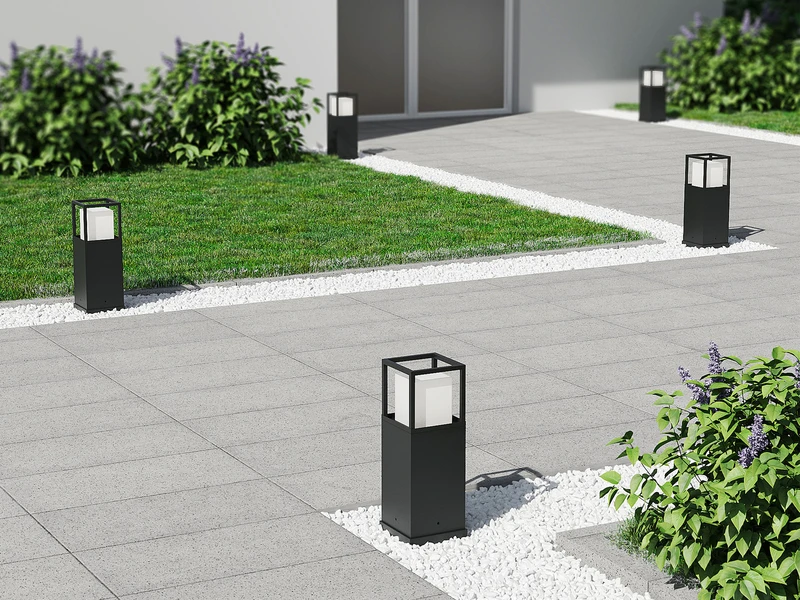 Trio Leuchten LED Sockelleuchte WITHAM Im Bauhausstil Anthrazit, Höhe 40cm – Bild 6