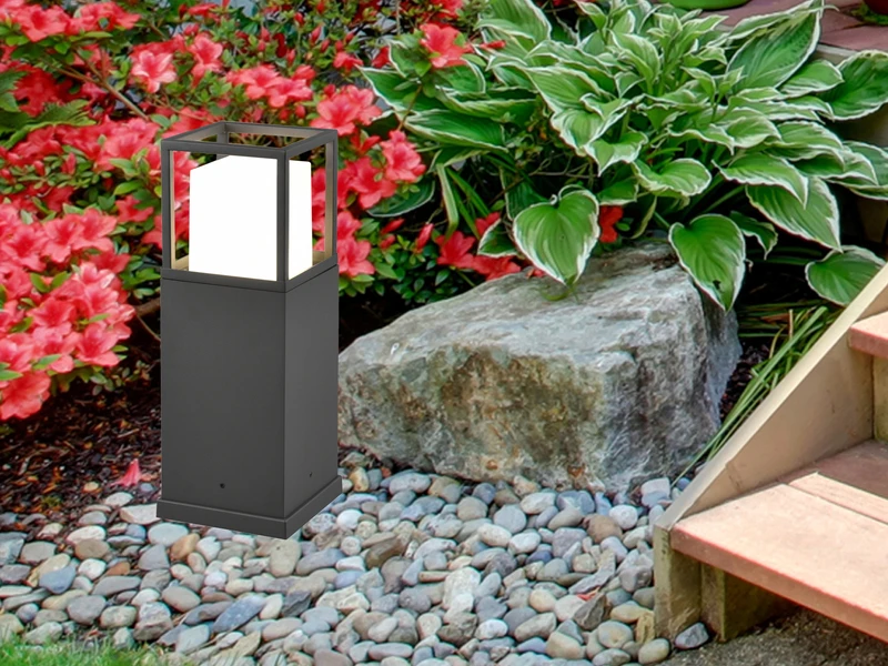 Trio Leuchten LED Sockelleuchte WITHAM Im Bauhausstil Anthrazit, Höhe 40cm – Bild 7