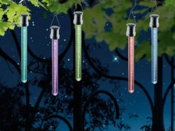 Globo LED Solar-Leuchtstäbchen Mit Farbwechsel - Gartendeko 2er SET Zum Aufhängen