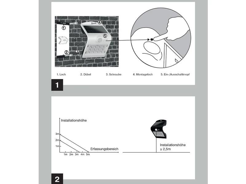 REV LED Solar Wandleuchte 2er SET Außenleuchte Fassadenbeleuchtung Weiß 14,5x9,6cm – Bild 11