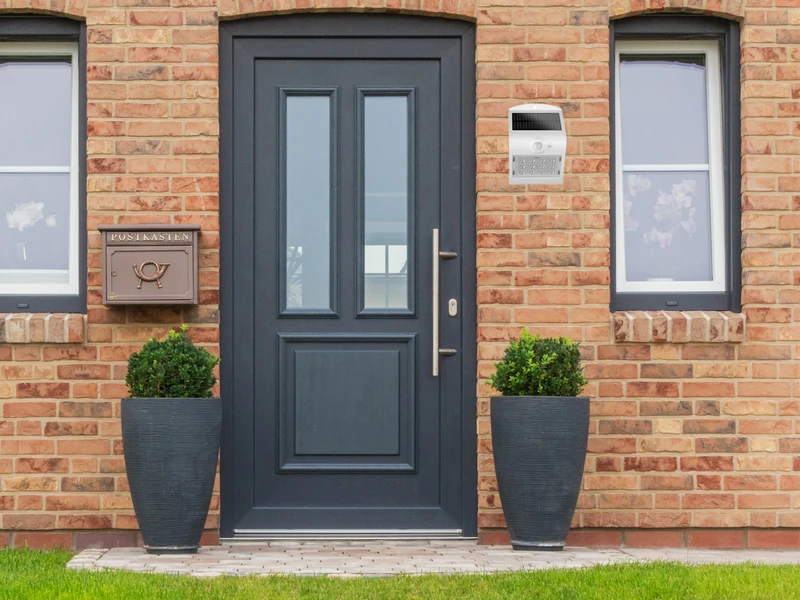 REV LED Solar Wandleuchte 2er SET Außenleuchte Fassadenbeleuchtung Weiß 14,5x9,6cm – Bild 3