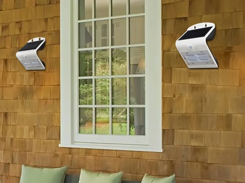 REV LED Solar Wandleuchte 2er SET Außenleuchte Fassadenbeleuchtung Weiß 14,5x9,6cm – Bild 5