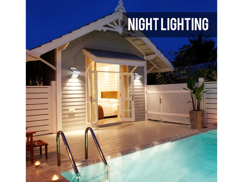 REV LED Solar Wandleuchte 2er SET Außenleuchte Fassadenbeleuchtung Weiß 14,5x9,6cm – Bild 9