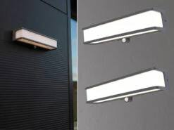 MeineWunschleuchte LED Solar Wandleuchte 2er SET Mit Bewegungsmelder, 35 X 9 Cm