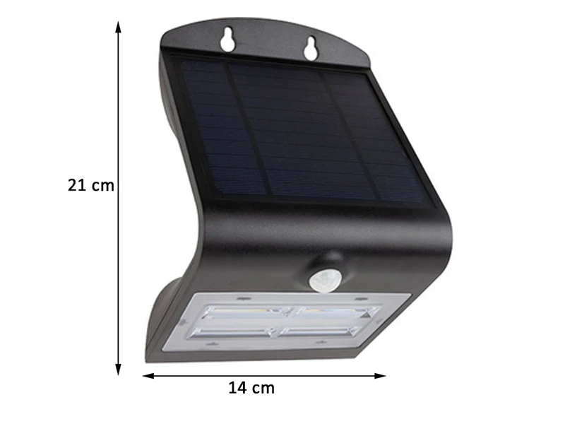 REV LED Solar Wandleuchte Außenleuchte Kleine Fassadenbeleuchtung Schwarz 21x14cm – Bild 2