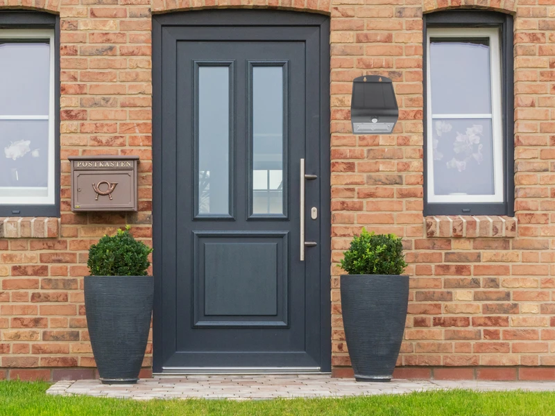 REV LED Solar Wandleuchte Außenleuchte Kleine Fassadenbeleuchtung Schwarz 21x14cm – Bild 3