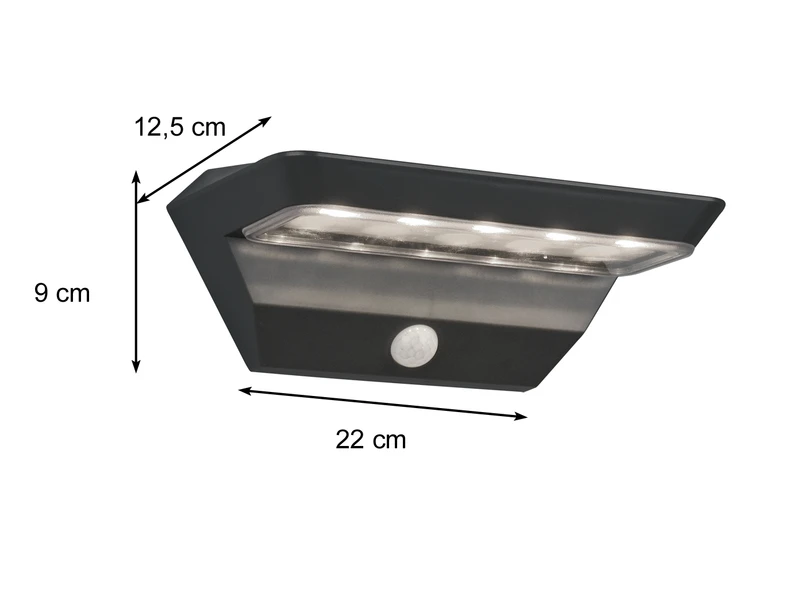 Reality Leuchten LED Solar Wandleuchte Außenleuchte MENDOZA Mit Bewegungsmelder Anthrazit – Bild 3