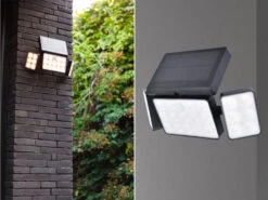 Lutec LED Solar Wandleuchte TUDA 32x21cm Bewegungsmelder, Per App Steuerbar