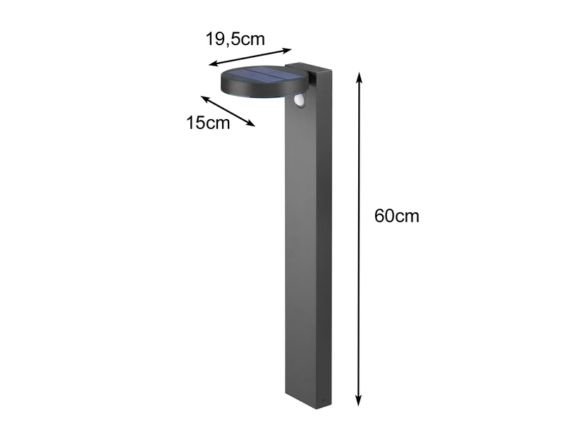 MeineWunschleuchte LED Solar Wegeleuchte 2er Set Außenleuchten Mit Bewegungsmelder In Anthrazit – Bild 3