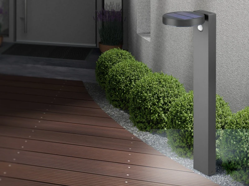 MeineWunschleuchte LED Solar Wegeleuchte 2er Set Außenleuchten Mit Bewegungsmelder In Anthrazit – Bild 7