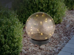 Globo LED Solarkugel Garten - Leuchtkugel Ø 15cm Mit Erdspieß, Rauchfarbig