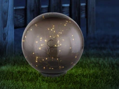 Globo LED Solarkugel Garten - Leuchtkugel Ø 30cm Mit Erdspieß, Rauchfarbig