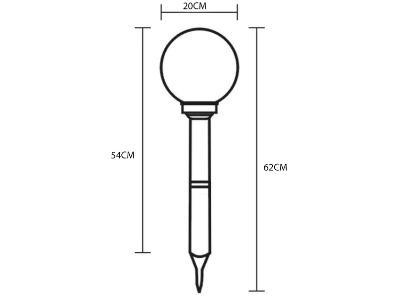Globo LED Solarkugeln Garten - 2er SET, Leuchtkugel Ø 20cm Mit Erdspieß – Bild 3