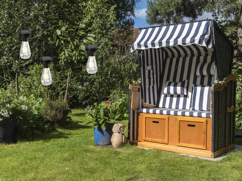 Reality Leuchten LED Solarlaterne CAMPUS 3er SET Zum Aufhängen Schwarz Ø7cm Höhe 23cm – Bild 10