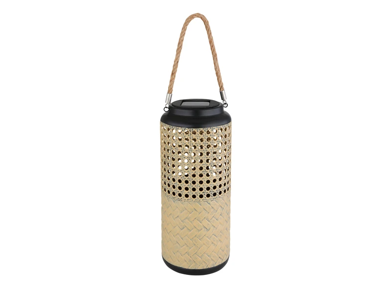 Globo LED Solarlaterne, Metall Rattanoptik, Hängend Oder Stehend, Höhe 45cm – Bild 2