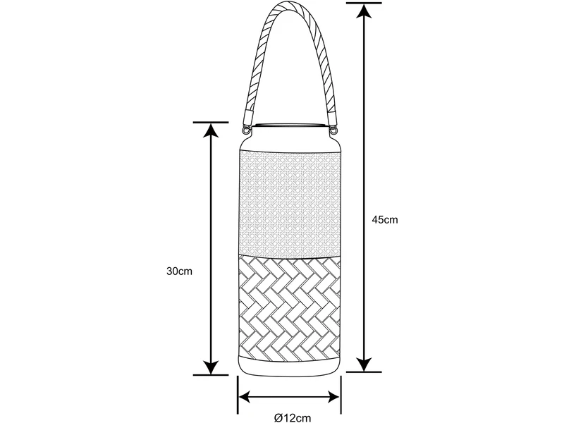 Globo LED Solarlaterne, Metall Rattanoptik, Hängend Oder Stehend, Höhe 45cm – Bild 3