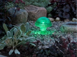 Konstsmide LED Solarleuchte / Gartenleuchte ASSISI, IP44, Grün, Höhe 27,5 Cm