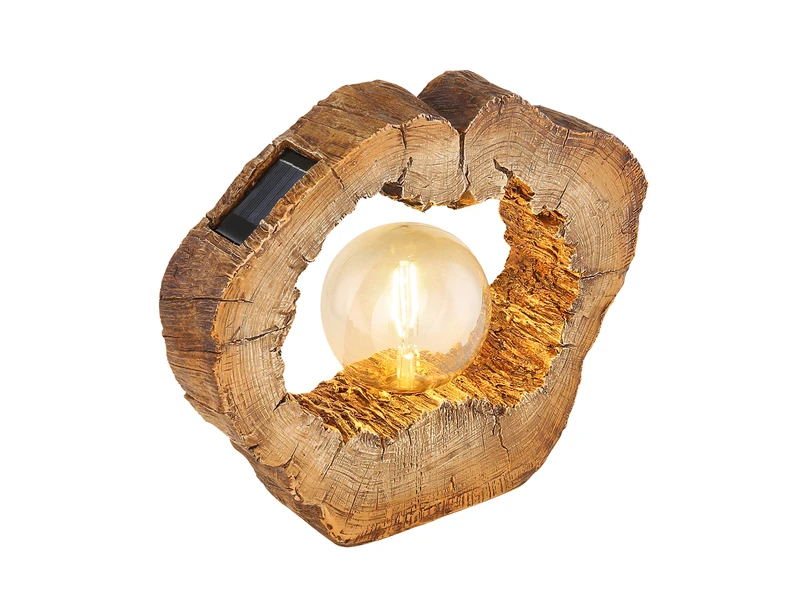 Globo LED Solarleuchte In Holzfarben Mit Globe Höhe 25,5cm â Bild 5