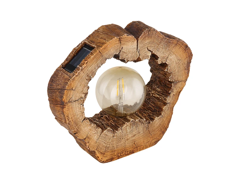 Globo LED Solarleuchte In Holzfarben Mit Globe Höhe 25,5cm â Bild 6