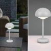 Reality Leuchten LED Tischleuchte Outdoor ELLIOT Touch Dimmer, USB Aufladbar, Grau Höhe 30cm