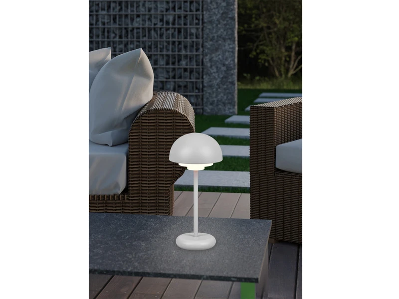 Reality Leuchten LED Tischleuchte Outdoor ELLIOT Touch Dimmer, USB Aufladbar, Grau Höhe 30cm – Bild 8
