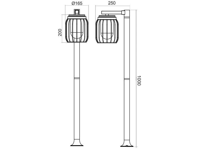 MeineWunschleuchte LED Wegeleuchte, Außenleuchte Laterne Höhe 100cm, Rostoptik – Bild 4